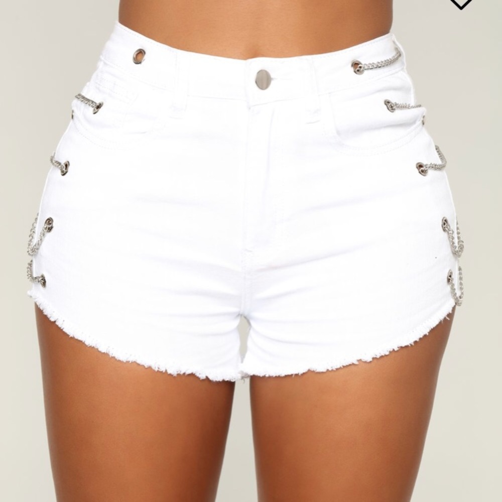 Wrapped Up Chains Denim Shorts